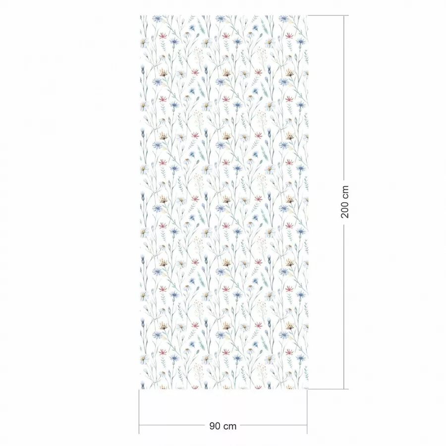 Nikima Klebefolie KF-25 selbstklebende Folie - Blumenwiese blau weiß bunt