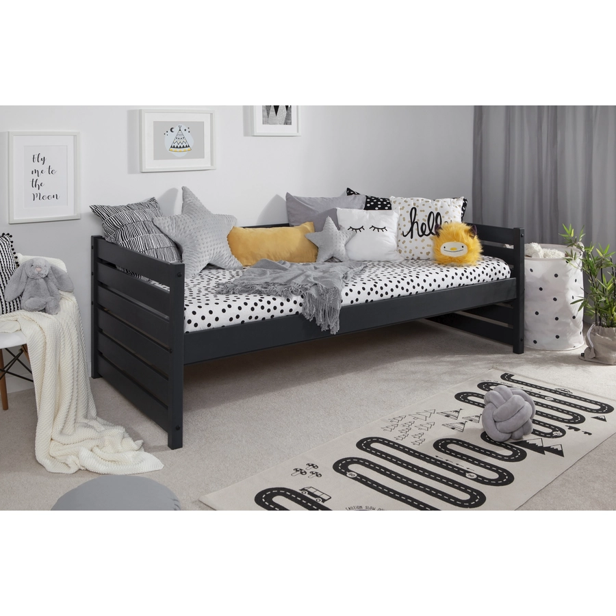 TICAA Sofabett Naomi 90x200, Kiefer massiv Grau