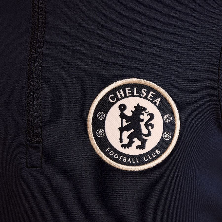 Chelsea Maillot d'Entraînement Dri-FIT Strike Drill - Bleu Foncé/Orange Enfant