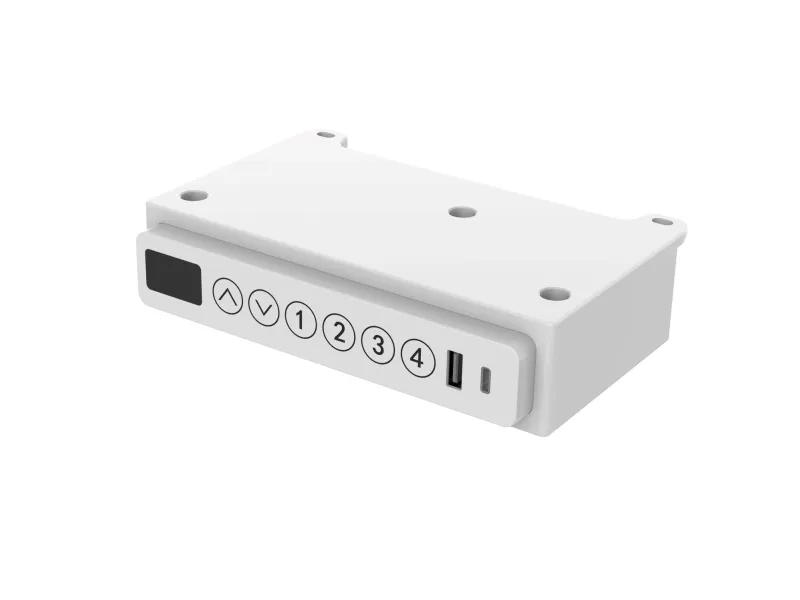 Activejet -skrivebord med elektrisk højdejustering 140x70 ET119W-C hvid, Hvid, 45 kg, 725 - 1225 mm, Træ, Rektangulær form, Stål