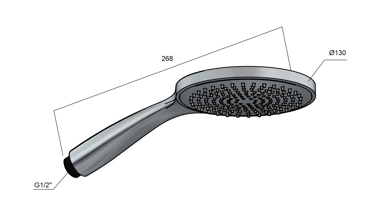 Hotbath ACE handdouche velvet 13cm zwart geborsteld PVD