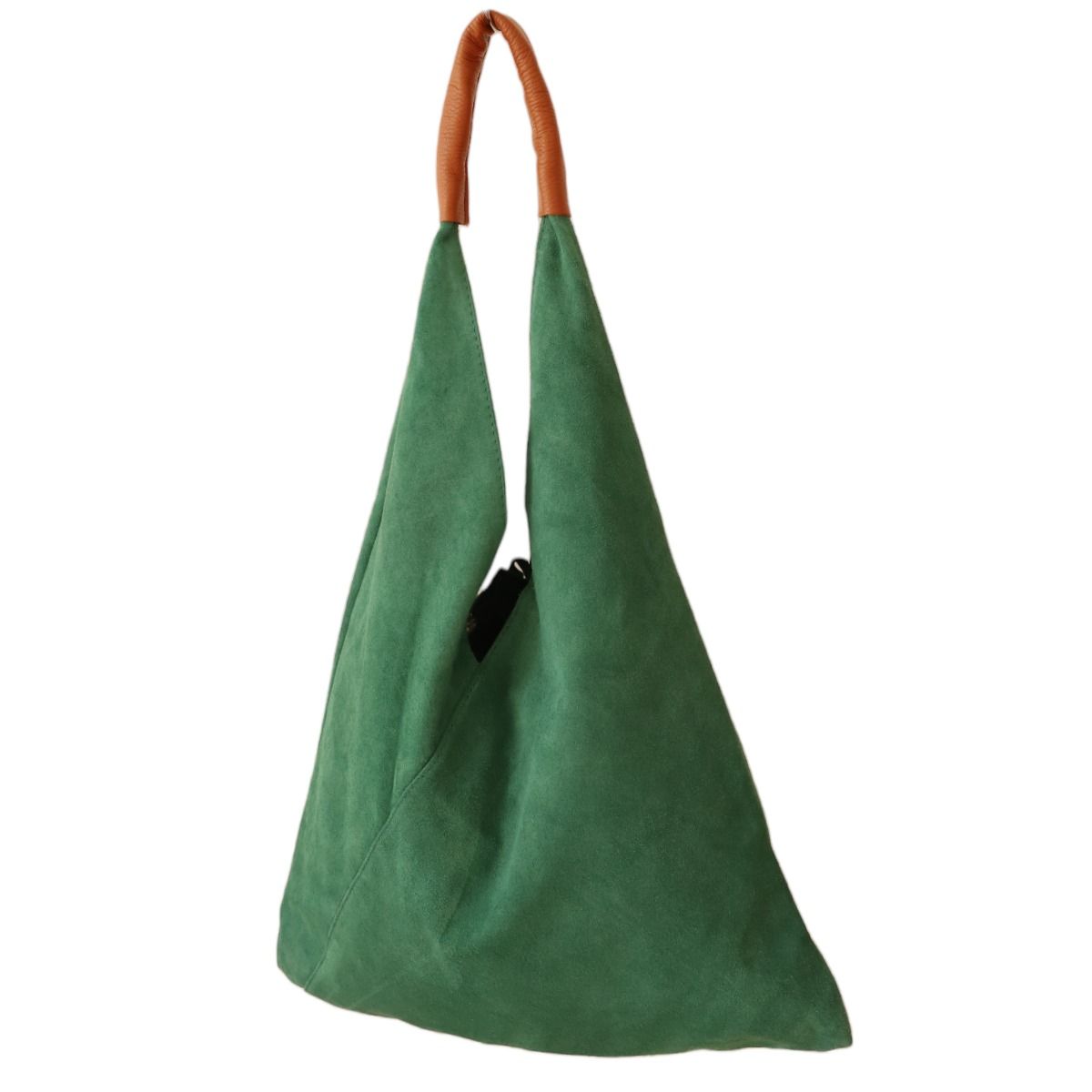 Sac à mains d'épaule cuir souple vert Maison Suzanne