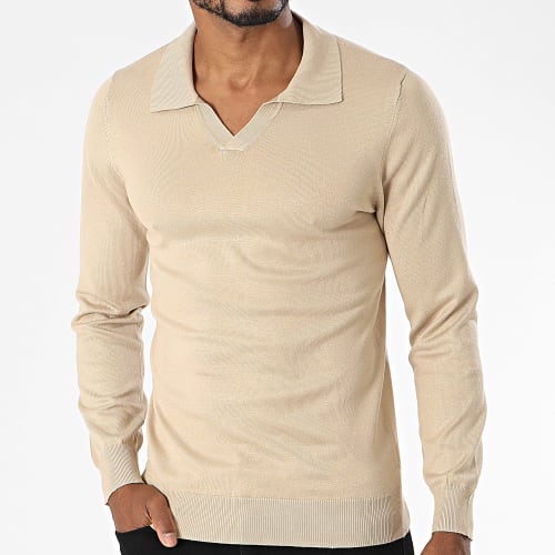 Polo Manches Longues Beige