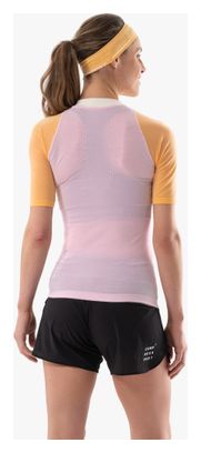 Maillot manches courtes Compressport Trail Racing Postural Rose/Orange Femme