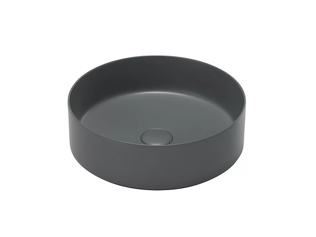 Vasque à poser ronde en céramique MENDOZA gris anthracite mat Ø36 cm