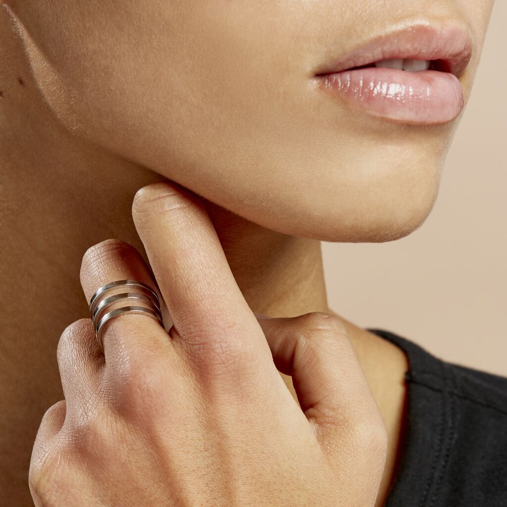 Bague Ajustable Adel Acier Blanc