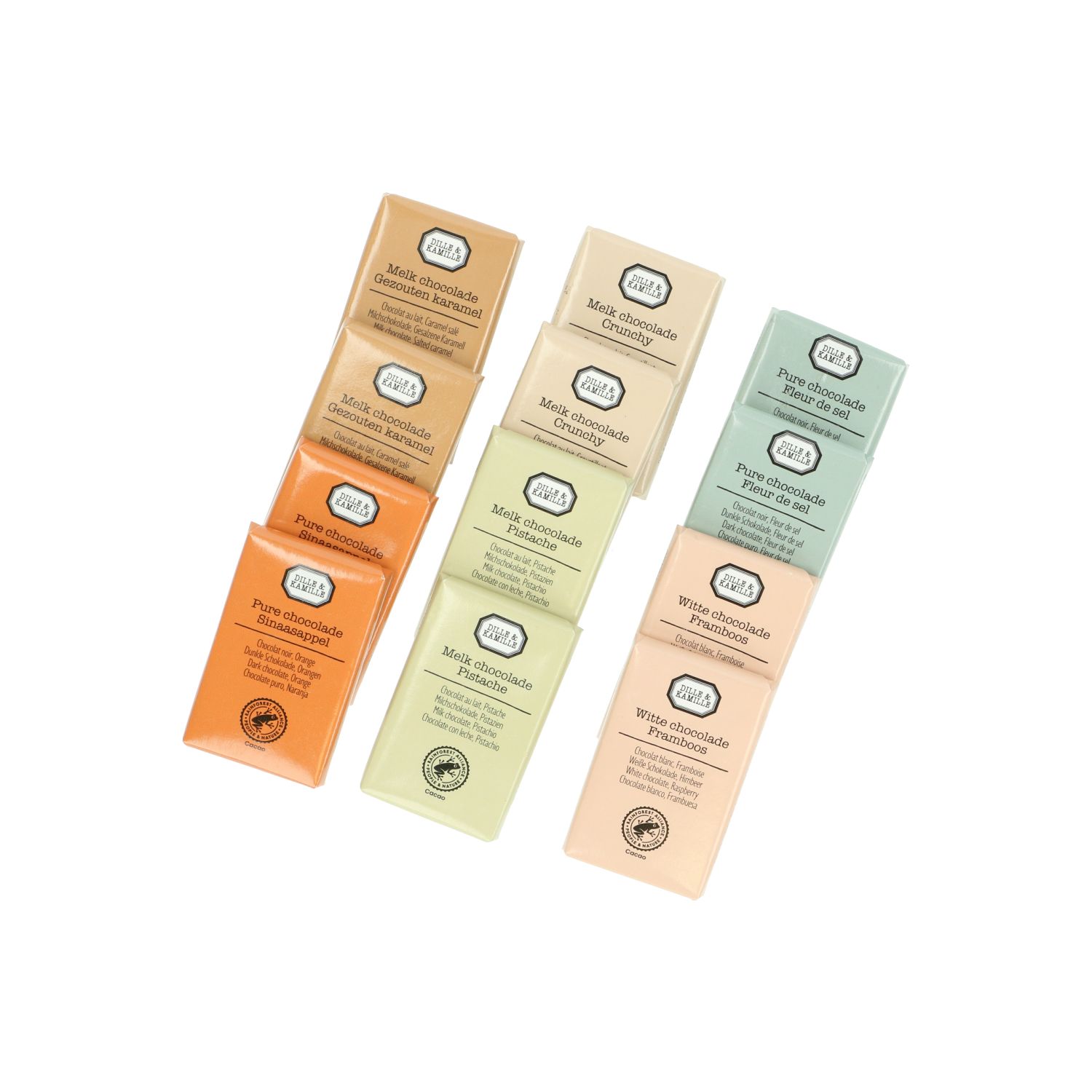 Chocolade mini assortiment, 9 gram (12 stuks)