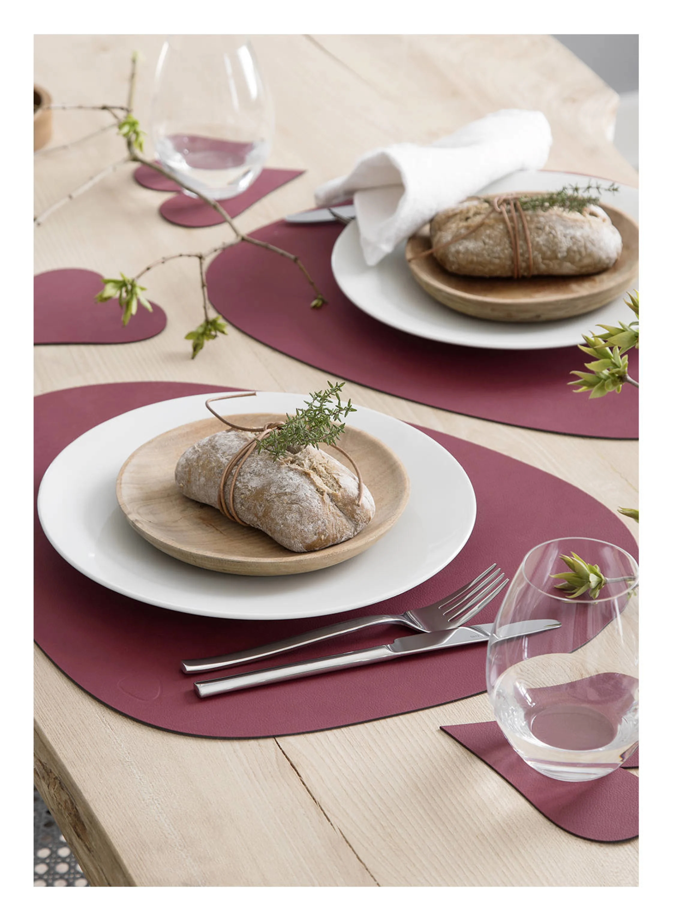 LINDDNA Tischset CURVE L aus Leder