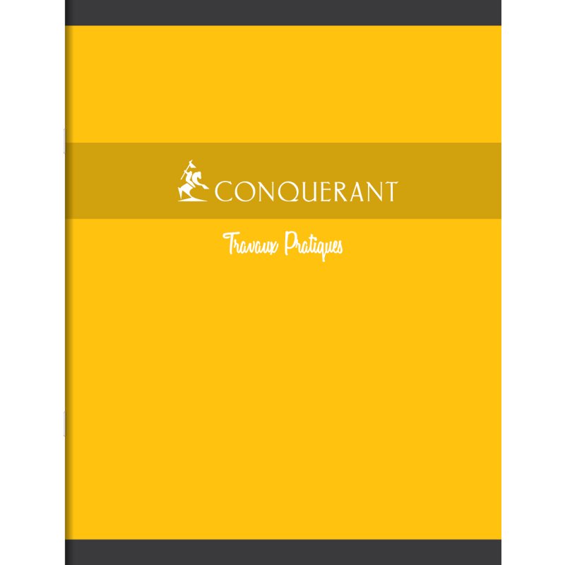 Cahier travaux pratiques Conquérant - 17x22 cm - 32 pages Seyès + 32 pages unies - Couverture carte
