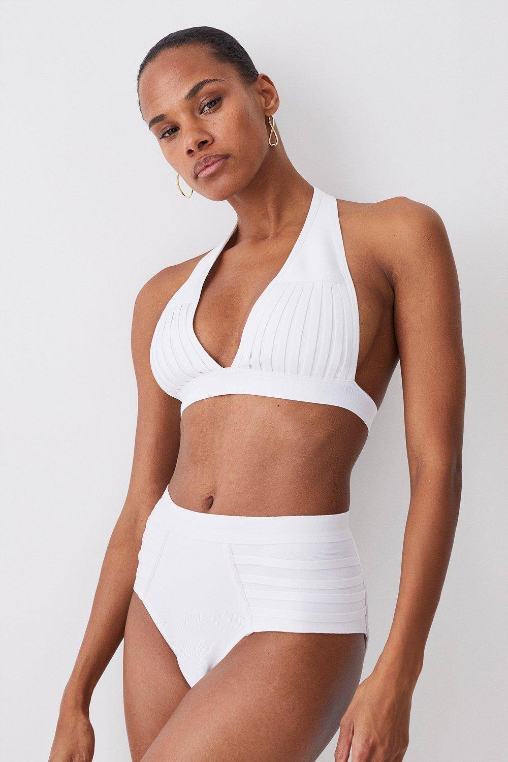 KarenMillen Bas de bikini en bandage transparent à rayures