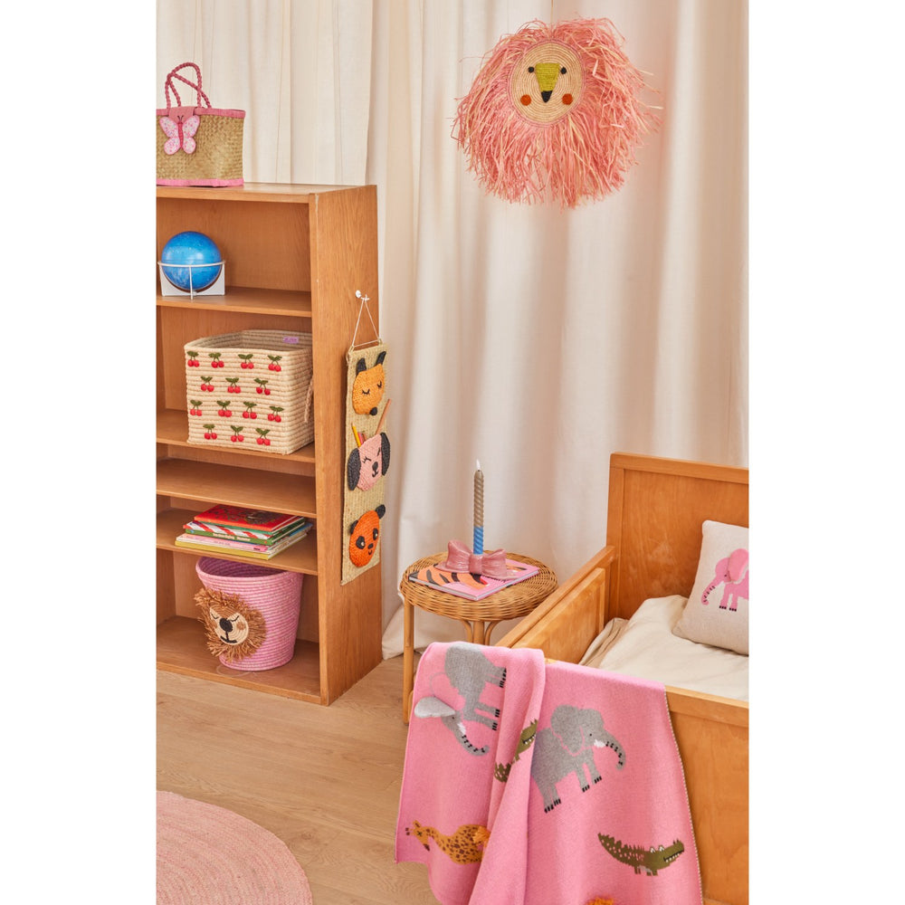 Køb Rice Raffia Animal Wall Decor I Pink - Large