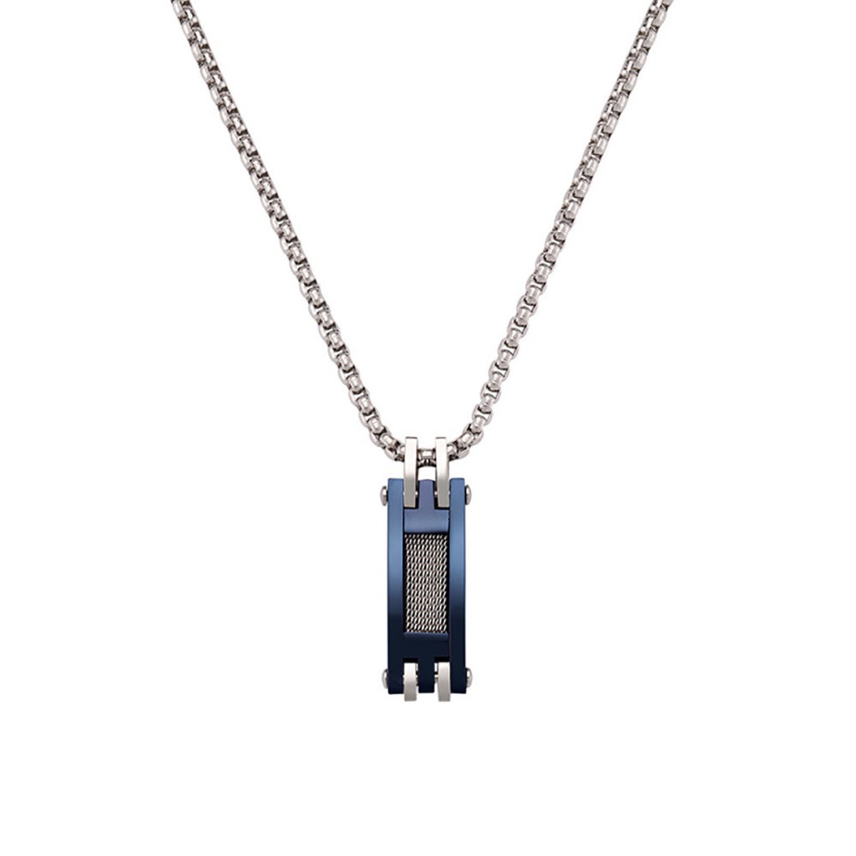Collier Jourdan Sephir acier bicolore bleu
