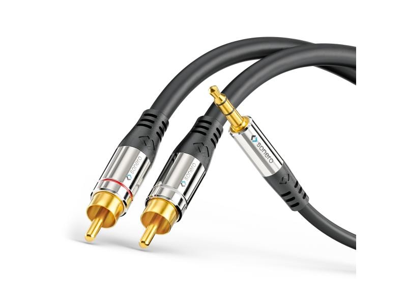 sonero Audio-Kabel 3.5 mm Klinke - Cinch 1 m sonero 2x Cinch auf 3,5mm Audio Kabel