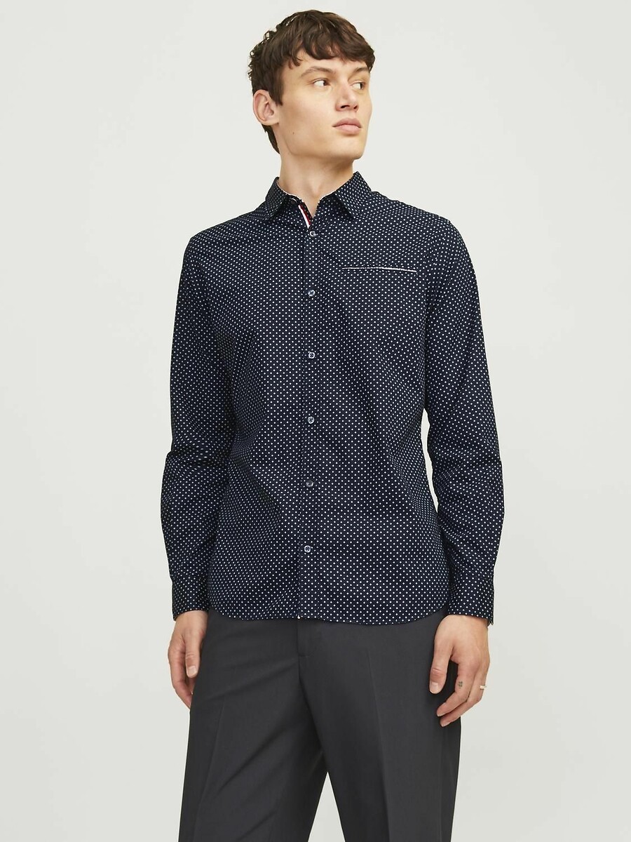 JACK & JONES<br>Camisa slim fit com microestampa