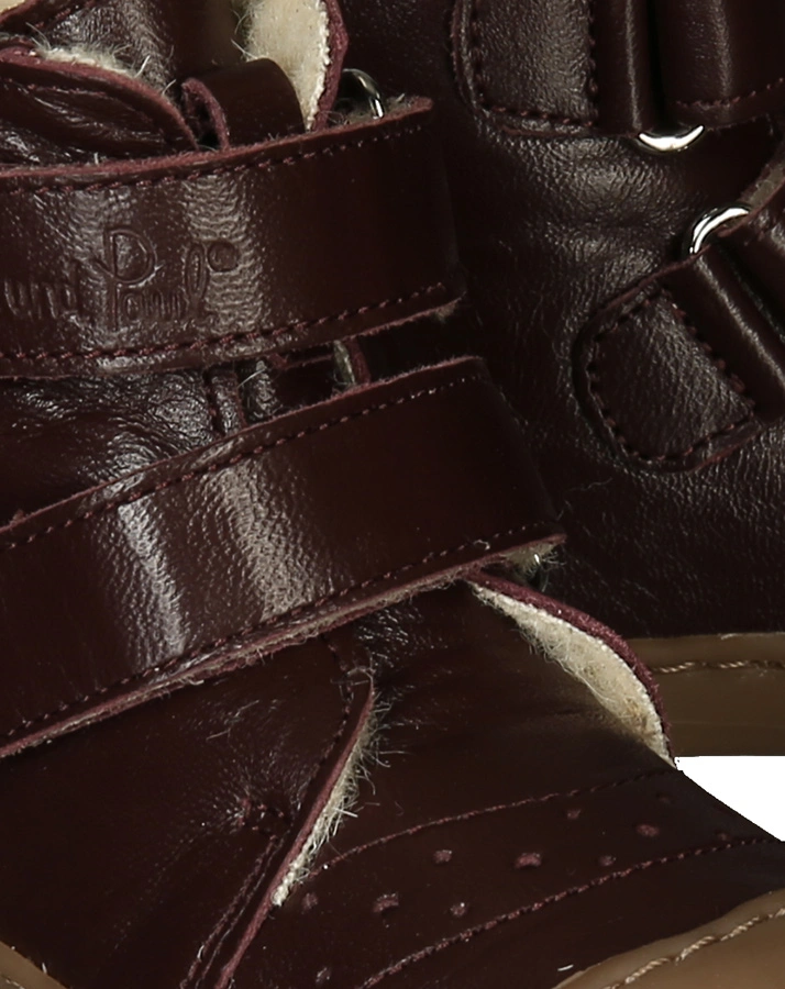 Lauflernschuhe BOOTIE gefüttert in aubergine