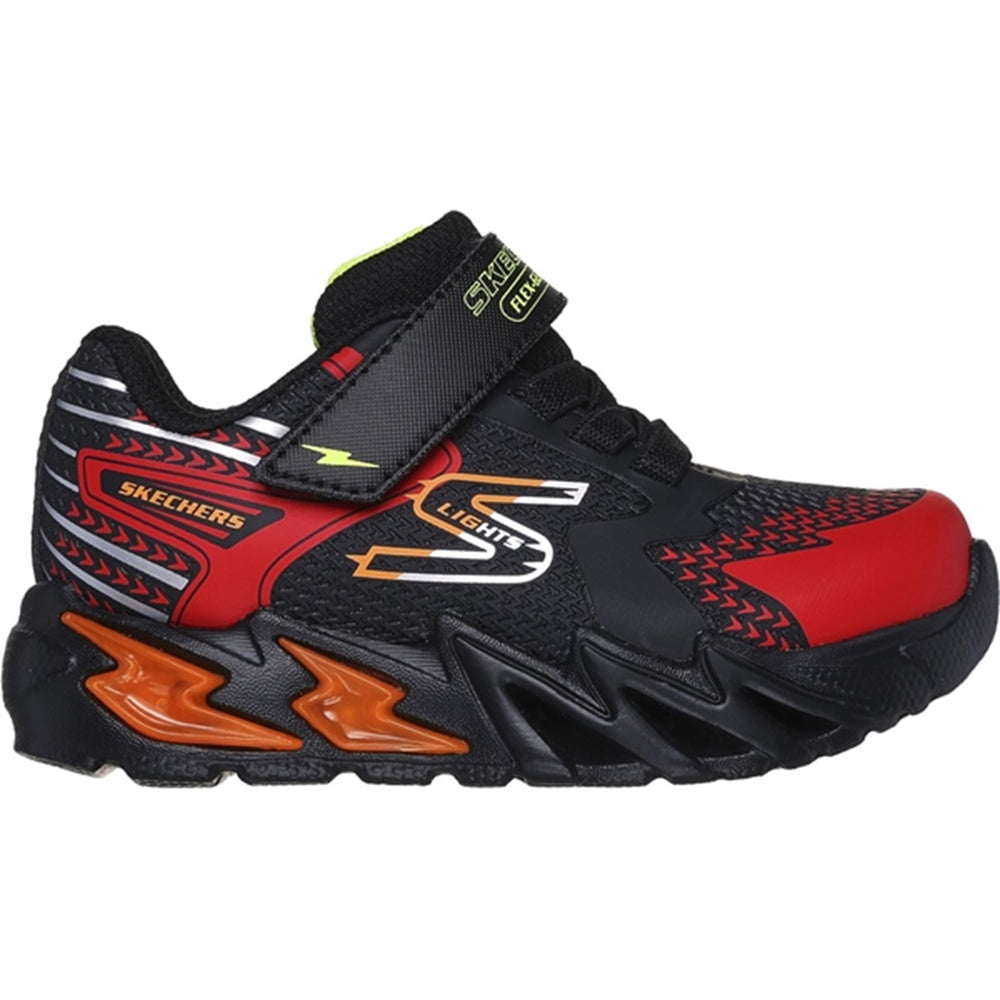 Boys Flex Glow Bolt Sneakers Black Red