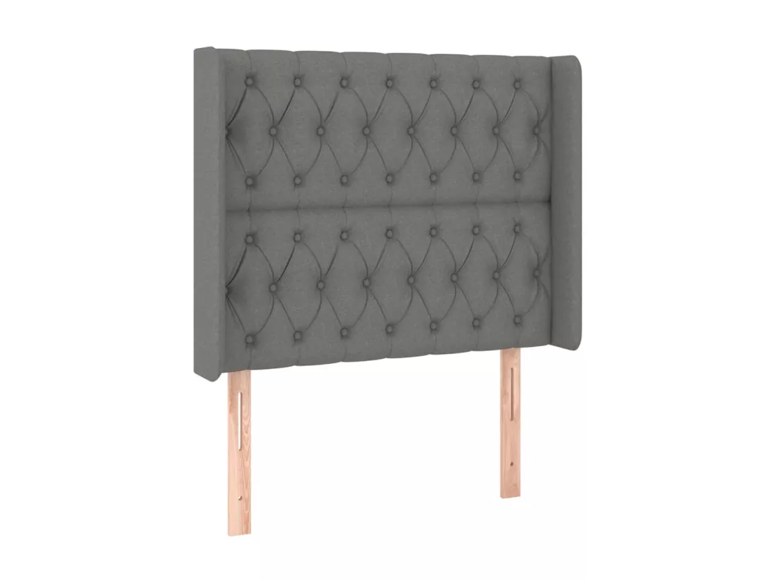 Sommier tapissier avec matelas et LED Gris foncé 90x190cm Tissu