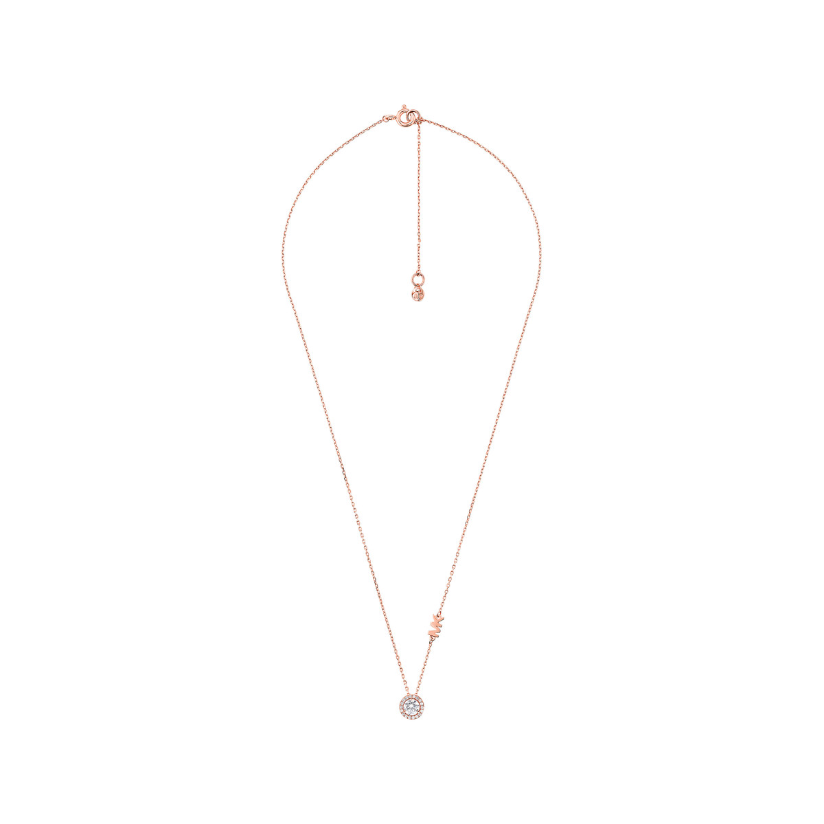 Collier MICHAEL KORS argent rosé zirconias 45 cm