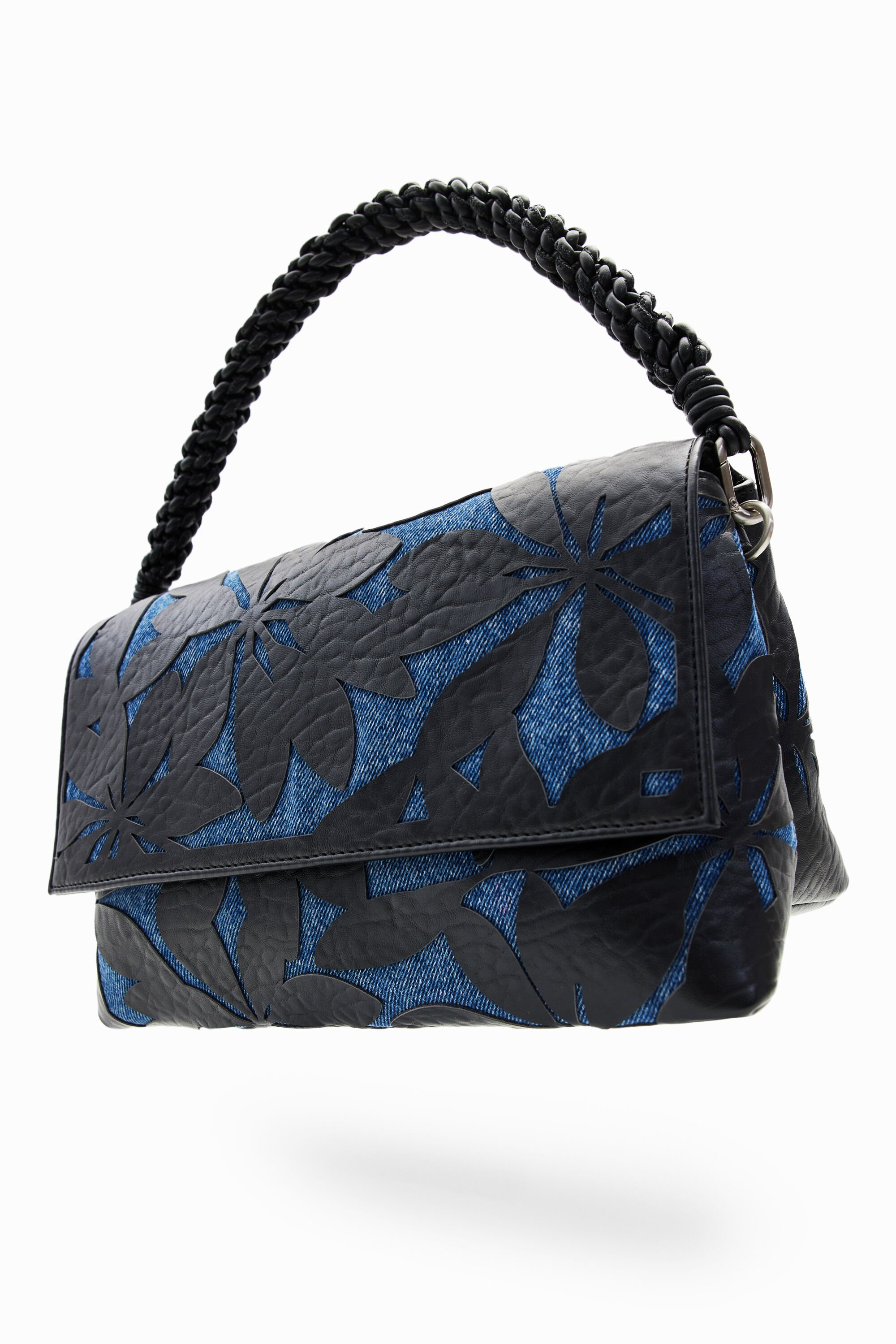 Sac à bandoulière moyen fleurs estampées