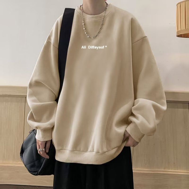 Macho - Oversized sweatshirt met ronde hals en tekstprint en verlaagde schouders