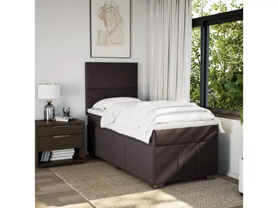 Sommier à lattes de lit avec matelas Marron foncé 90x190 cm