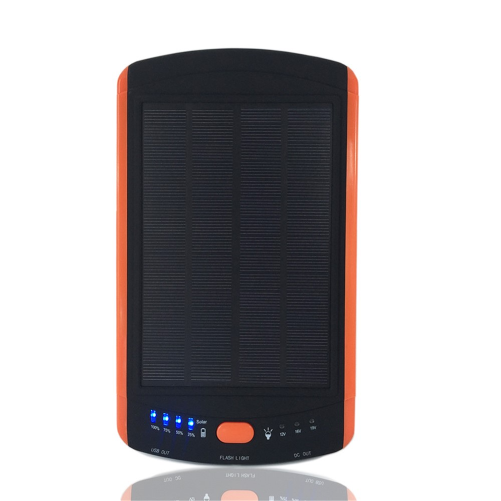 (23000mAh) USB A Mega Solar Powerbank Ladestation inkl. Ladeadapter 12V/16V/19V   Taschenlampe