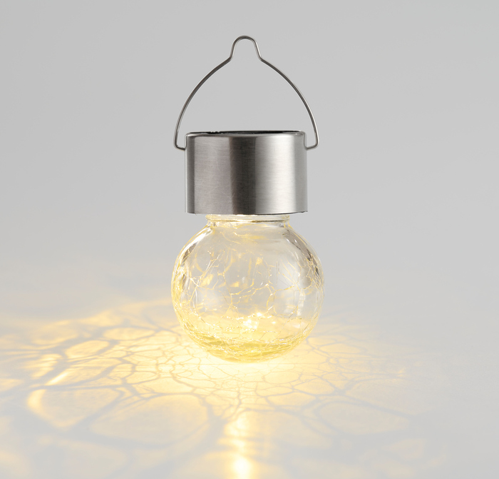Solcellepære glas/metal Ø6 cm 3-pk. - Garden