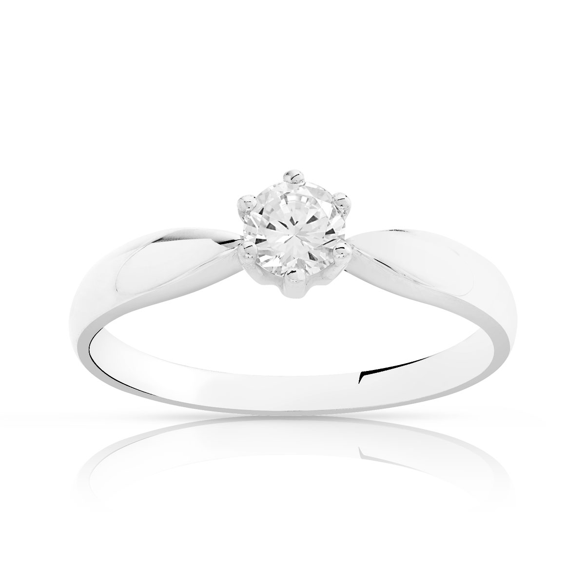 Bague solitaire or 750 diamant 30/100e de carat