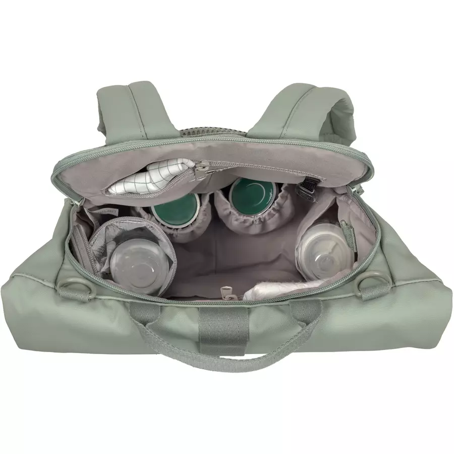 LÄSSIG Wickelrucksack Rolltop Up Backpack silver green
