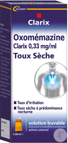 Clarix Oxomémazine 0,33mg/ml Toux Sèche Solution Buvable Flacon 150ml