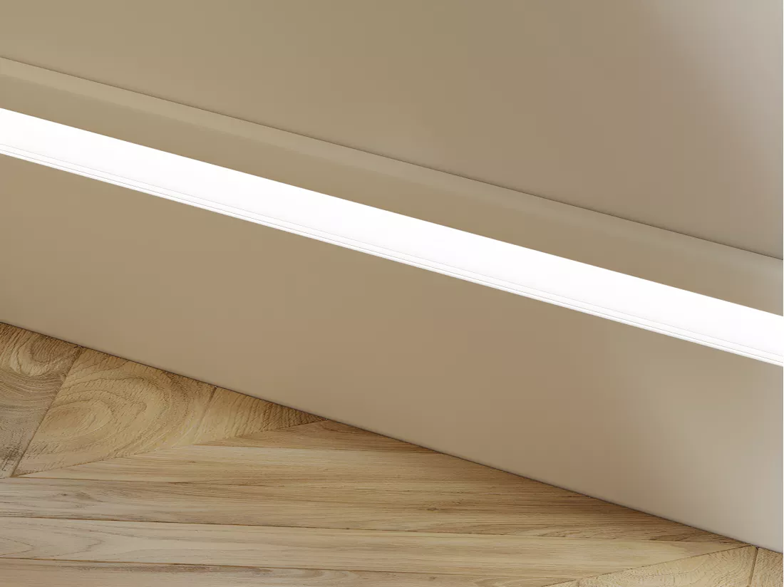Lot de 3 plinthes en polystyrène L290 x l1.8 x H12 cm blanc - ATENO