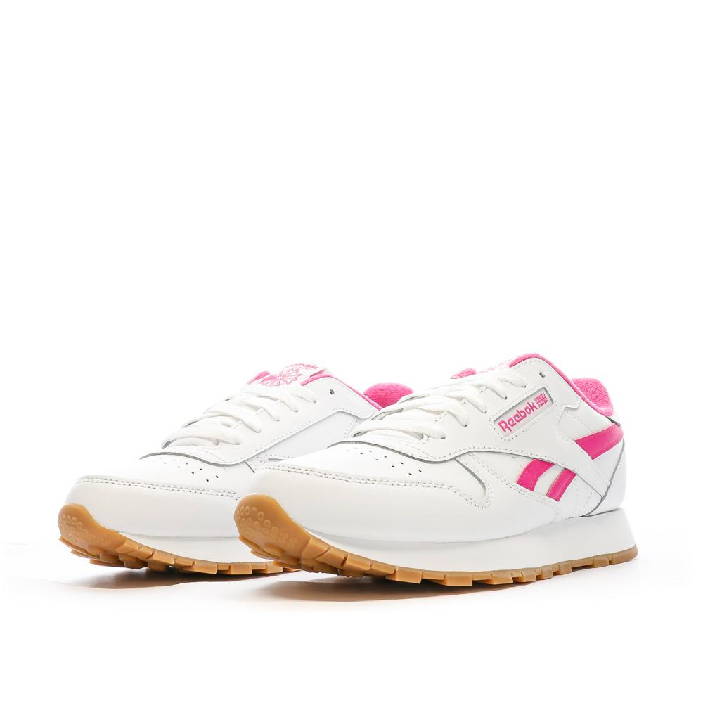 Reebok Baskets Blanche/Rose Femme Reebok Classic Lthr 100034123