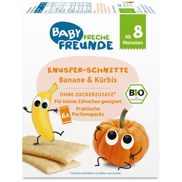 Freche FreundeFreche Freunde   Bio Knusper Schnitte Banane und Kürbis