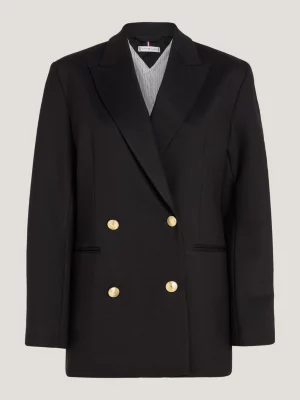 Blazer clássico de corte relaxado com abotoamento duplo