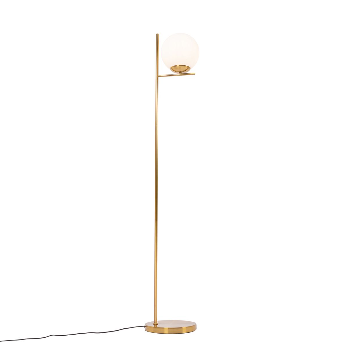 Art Deco vloerlamp goud en opaal glas - Flore