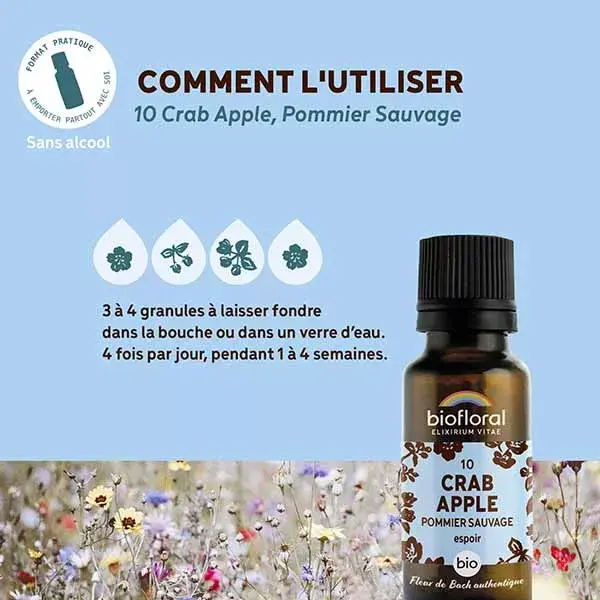 Biofloral 10 Crab Apple Wild Apple Organic Granules Bach Flower Remedy 19.5g