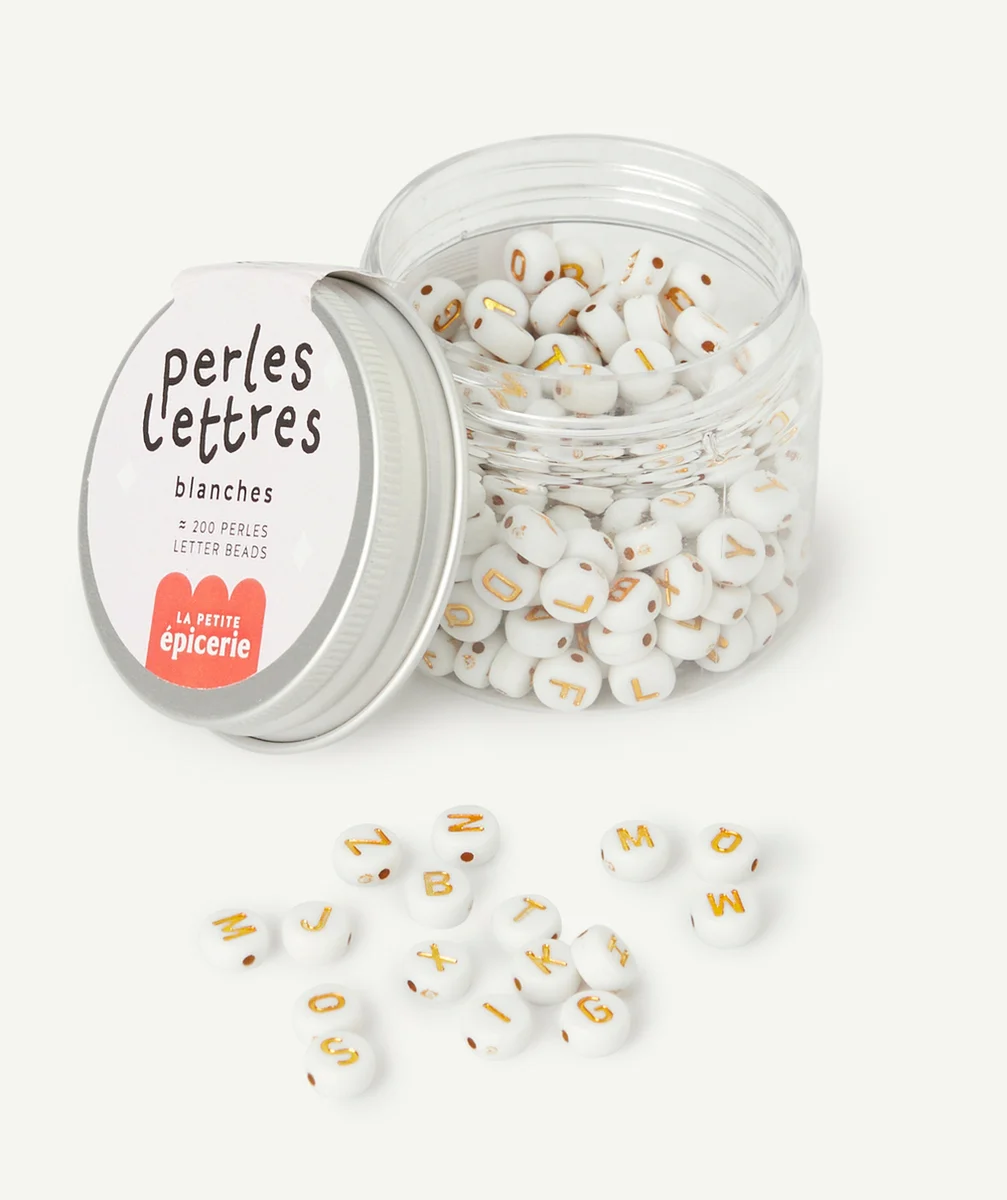 LA PETITE EPICERIEPOT DE PERLES LETTRES – BLANCHES
