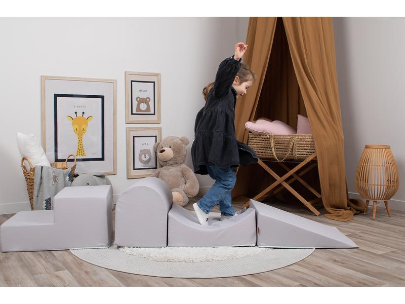 Knorrtoys Spielblöcke Soft Grau 4-teilig Schaumstoff-Bausteine zum Spielen oder Sitzen