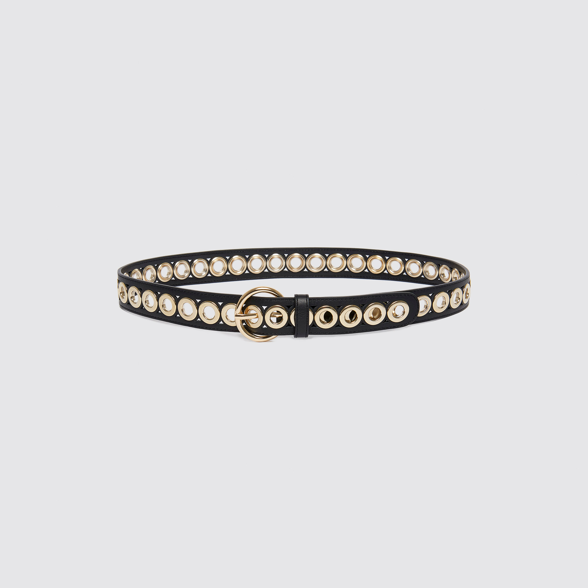 Ceinture á boucle ronde avec œillets