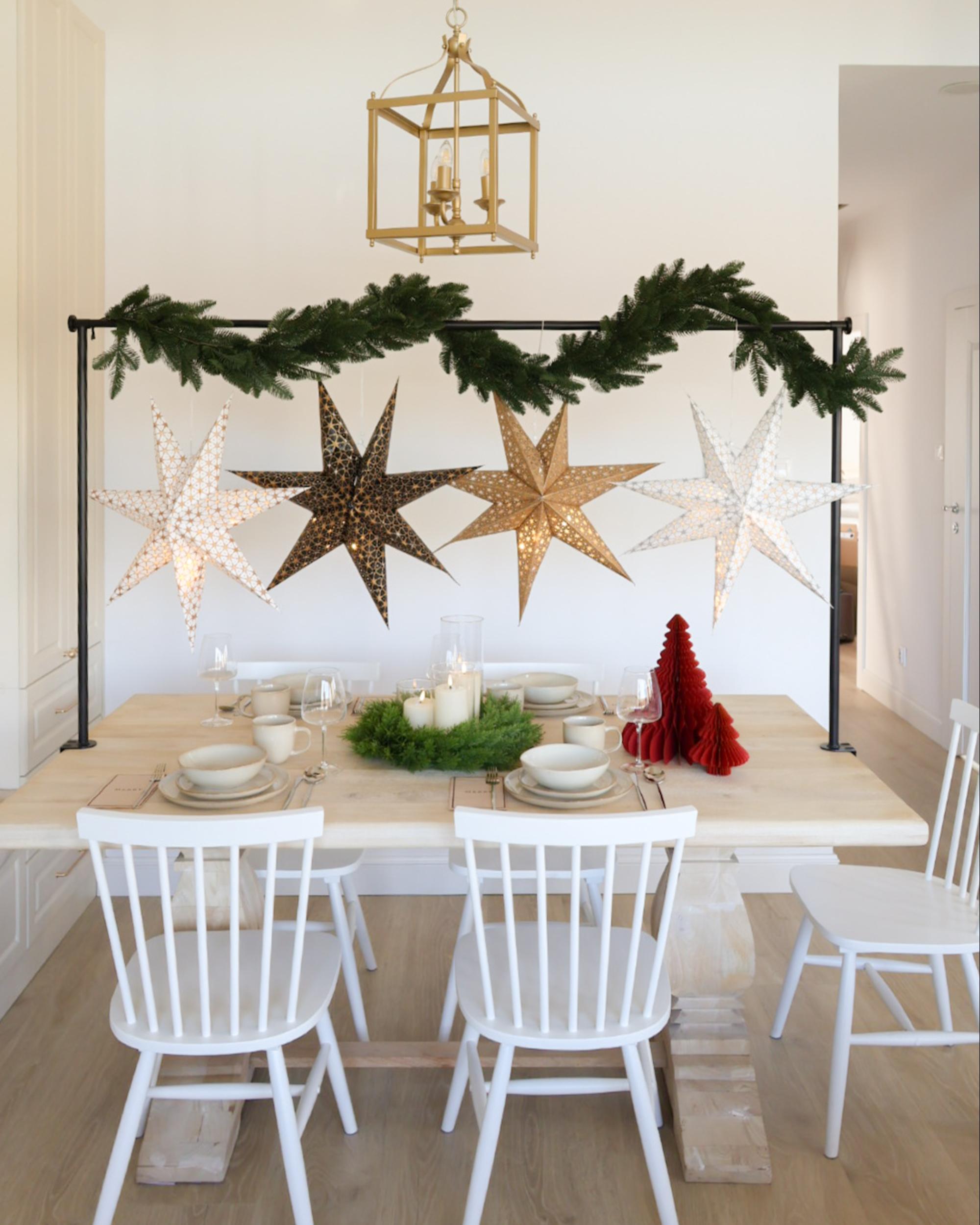 Set van 4 hangende decoraties LED TRISUL Ster 60 cm Meerkleurig