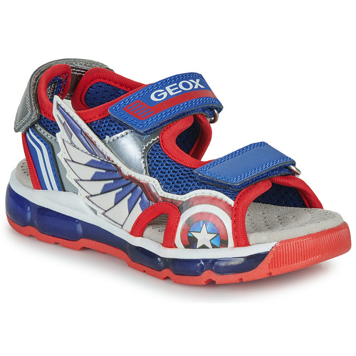 Geox - J SANDAL ANDROID BOY - Bleu / Rouge / Blanc