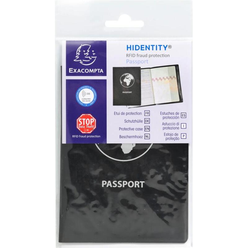 Etui protection RFID Hidentity® Passeport - Noir