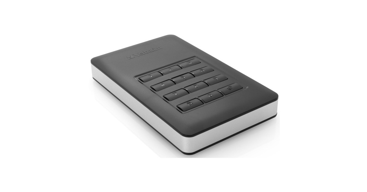 VerbatimStore 'n' Go met toetsbediening, 1 TB externe harde schijf  (Zwart/zilver, USB 3.1 Gen 1 / USB C)