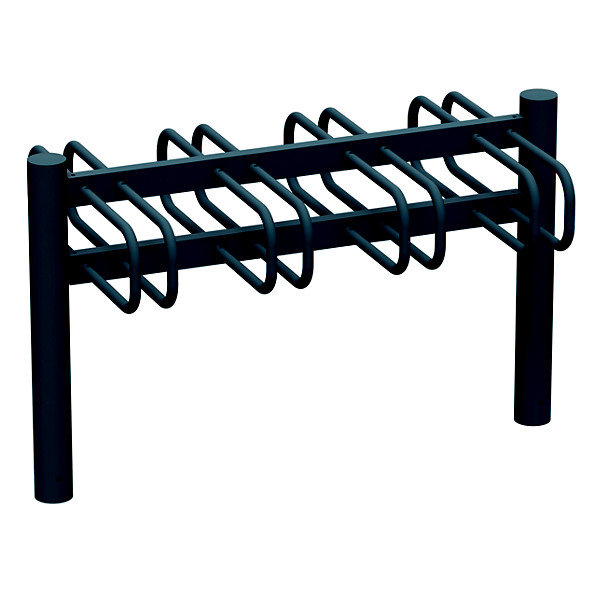 Appui-velos  à sceller cyclo tenor tete bombee -  2x4 arceaux, anthracite mat 7016