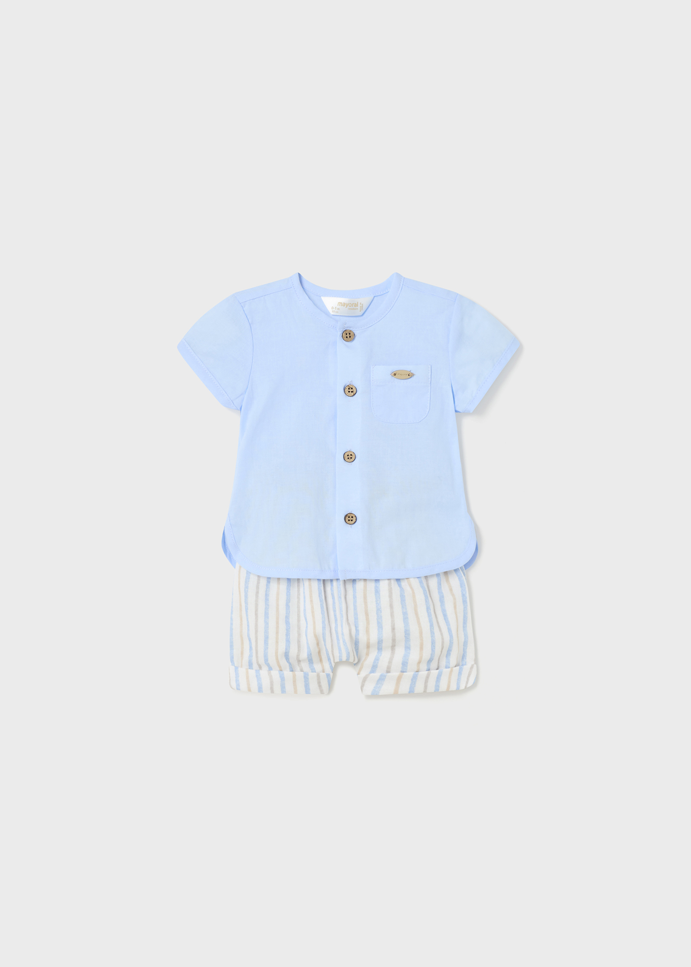 Conjunto de 2 peças em algodão sustentável para recém-nascidos.