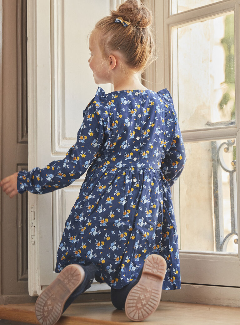 Robe bleu marine à imprimé fleuri