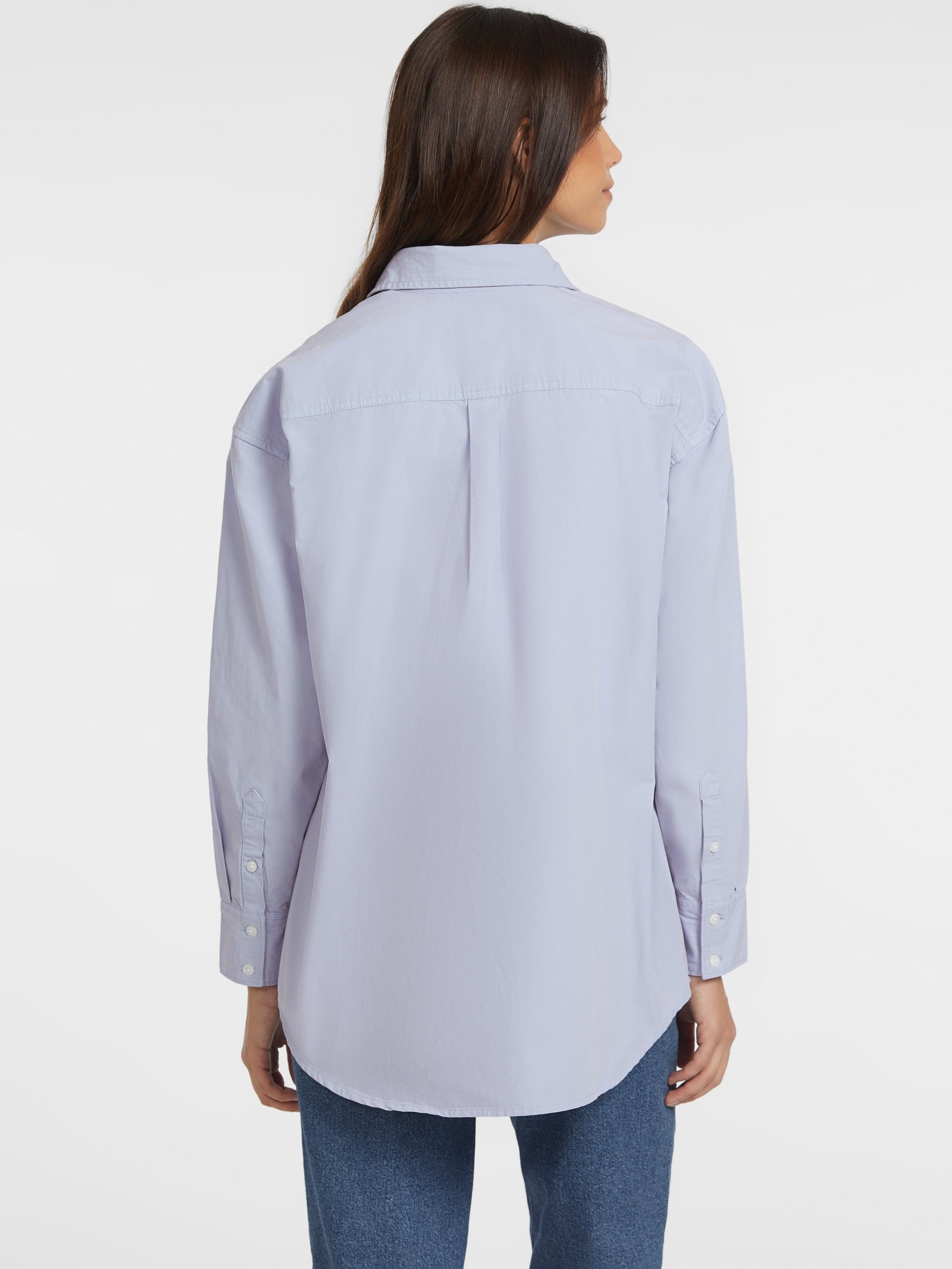 Camisa de manga comprida oversized com bolso