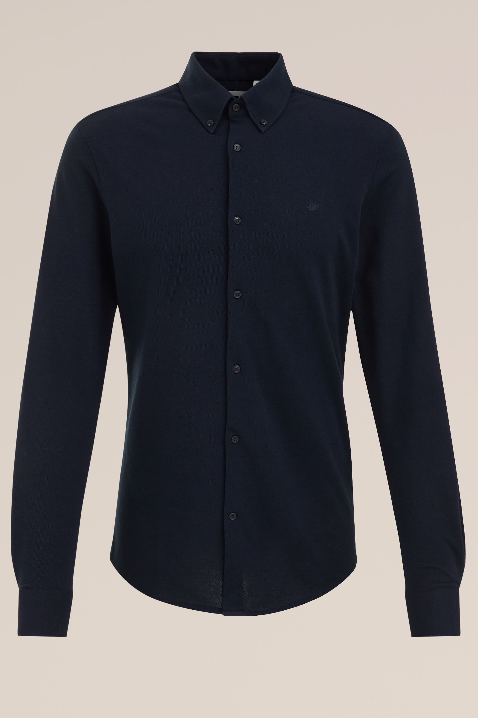 tall fit overhemd van piquéjersey WE Fashion Donkerblauw