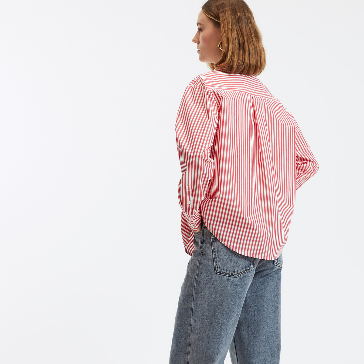 LA REDOUTE COLLECTIONS<br>Camisa listrada de algodão, Assinatura MARLÈNE