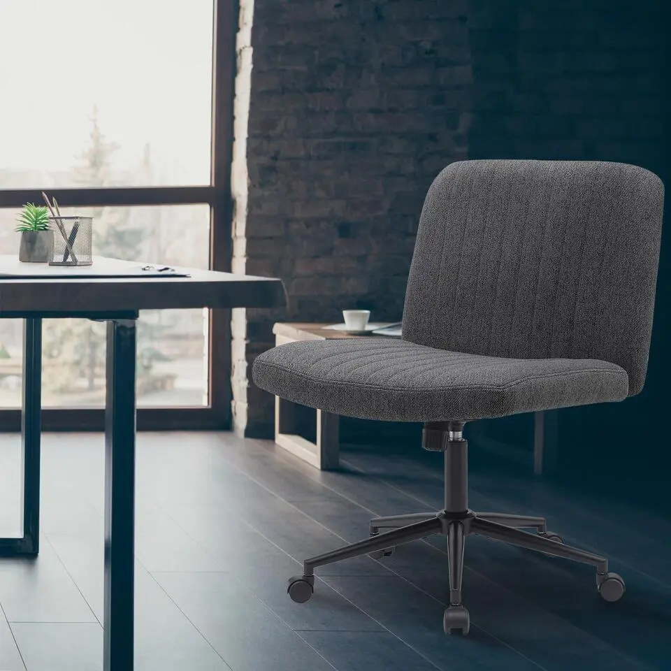 CLP Bureaustoel Kingman zwart Frame - Stof - donkergrijs